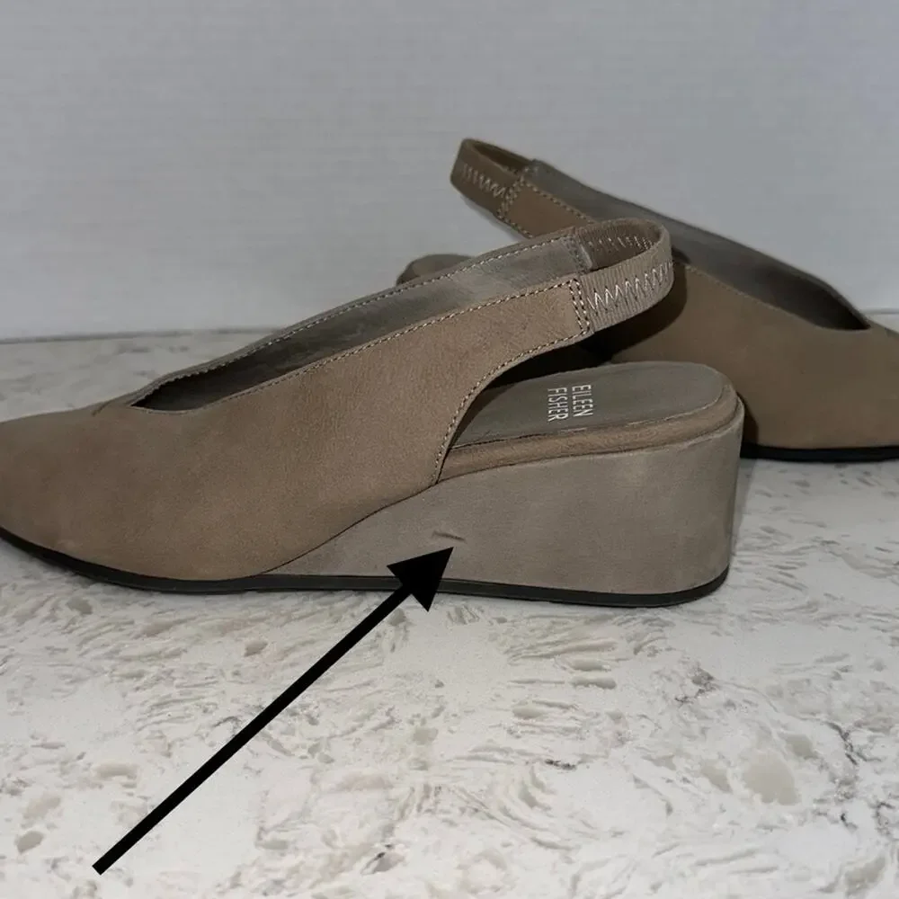 EILEEN FISHER Devi Tumbled Nubuck Leather Slingback